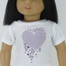 Purple Heart & Star T-Shirt, Top, Blouse Made To Fit American Girl 18 Inch Dolls