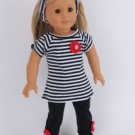 Doll Clothes AG 18" Pants Blouse Headband Stripe Made To Fit American Girl Dolls