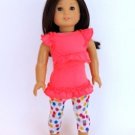 Doll Clothes AG 18" Pants Polka Dot Peach Top Made To Fit American Girl Dolls