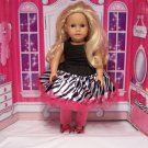 Doll Clothes AG 18" Skirt Zebra Leggings Top Shoes Made For American Girl Dolls