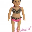 Sophia"s® Leopard Bikini Made To Fit American Girl 18 Inch Dolls