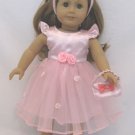 Doll Clothes AG 18" Dress Pink Party Purse Shoes  Made American Girl Dolls