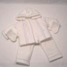 White Fleece 3-Piece Snowsuit Made To Fit 18 Inch American Girl Dolls