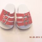 Doll Clothes AG 18" Sandals Shoes Strap Red Made To Fit American Girl Dolls
