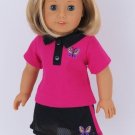 Doll Clothes Fit AG 18" Shorts Black Shirt Pink Made For American Girl Dolls