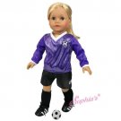 Doll Clothes Fit AG 18" Soccer Purple Shoes Socks Made For American Girl Dolls