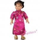 Doll Clothes AG 18" Mandarin Dress Fuchsia Sophia Made For American Girl Dolls