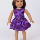 Doll Clothes AG 18" Dress Purple Headband Pearls Made For American Girl Dolls