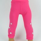 Doll Clothes AG 18" Leggings Hot Pink Flower Silver Made For American Girl Dolls