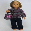 Doll Clothes AG 18" Pants Jacket Purse Wool Plaid Made For American Girl Dolls