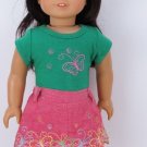 Doll Clothes AG 18" Skirt Pink Embroidered Made For American Girl 18 Inch Dolls