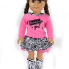 Doll Clothes AG 18" Skirt Zebra Top Pink Set Made For American Girl Dolls