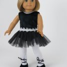 Doll Clothes Fit AG 18" Ballet Black White Tights Made For American Girl Dolls