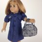 Doll Clothes AG 18" Dress Jean Blue Purse Grey Made To Fit American Girl Dolls