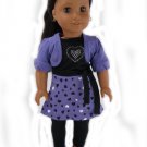 Doll Clothes AG 18" Dress Purple Heart Made For American Girl Dolls