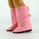 Doll Clothes AG 18" Boots Rhinestone Knee High Pink Made For American Girl Dolls