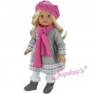Doll Clothes AG 18" Dress Gray Fair Isle by Sophia Made For American Girl Dolls