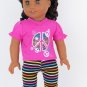 Doll Clothes AG 18" Leggings T-Shirt Peace Sign  Made To Fit American Girl Dolls