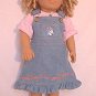 Doll Clothes AG 18" Dress Jean Blue Unicorn Jumper Made For American Girl Dolls