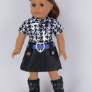 Doll Clothes AG 18" Dress Leather Black Boots Made For American Girl Doll
