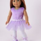 Doll Clothes Fit AG 18" Lavender Ballet Tights White Made For American Girl Doll