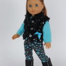 Doll Clothes AG 18 Inch Pants Teal Leopard Print Made To Fit American Girl Dolls
