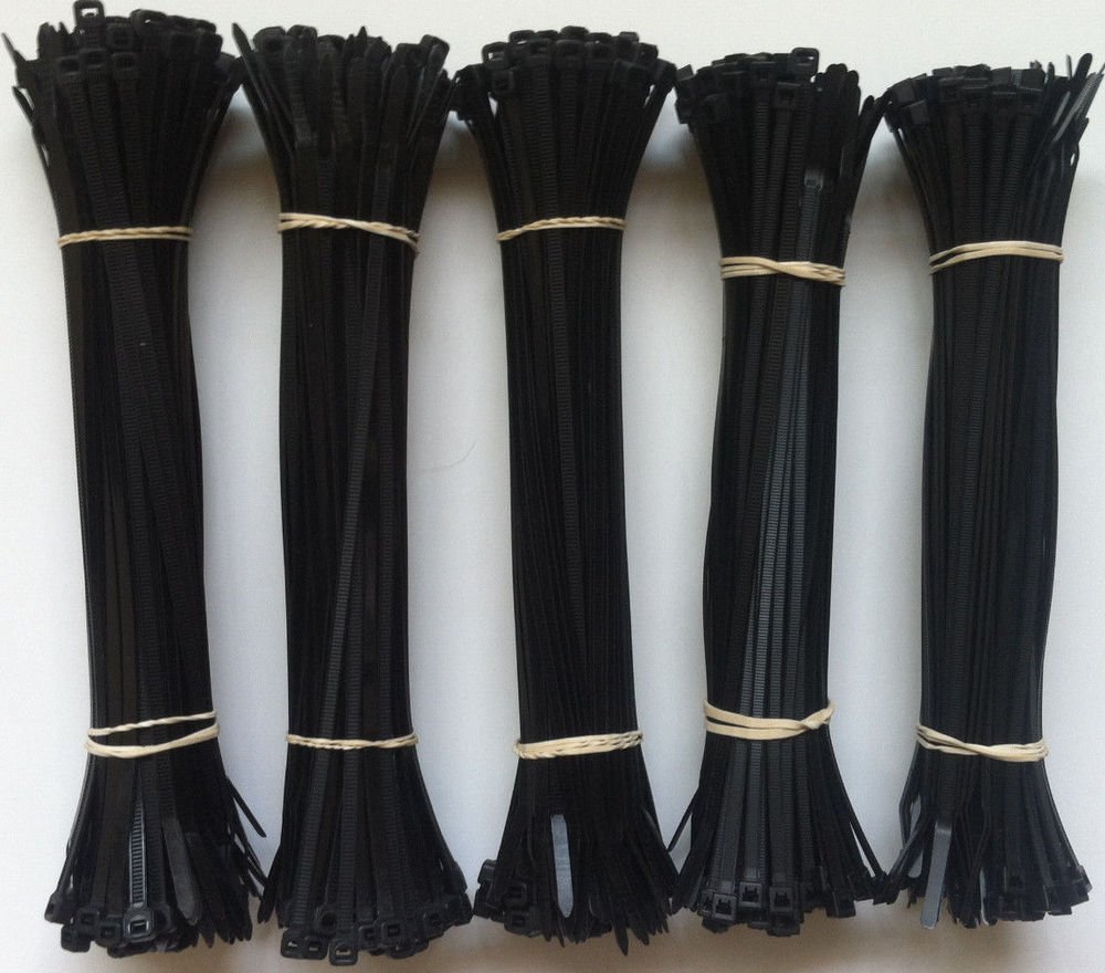 500pcs 40lb Test Black Cable Ties Zip Ties Weather Resistant UV Resistant USA