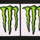 2x Original Official Monster Energy "M" Logo Sticker Decal 3" x 4" 2013