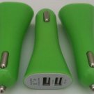 3x Green 3.1A Dual USB Port Car Charger Adapter for Apple Samsung Smart Phone