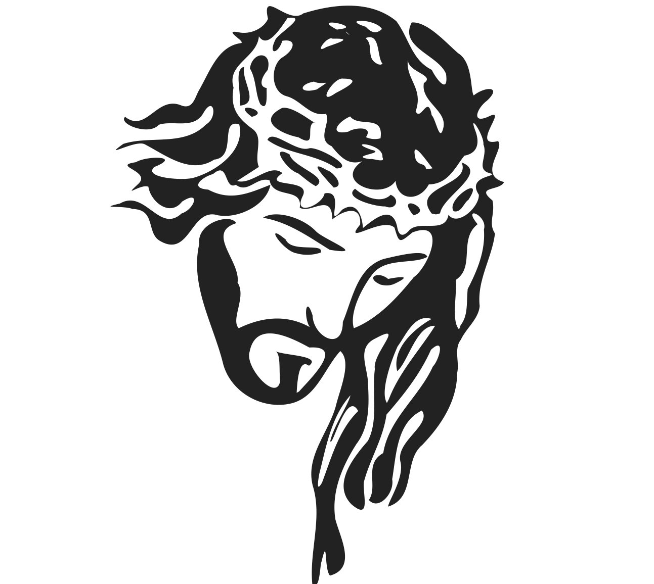 Jesus Silhouette SVG,EPS,DXF,PNG,JPG,and PDF files