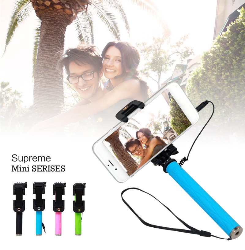 MINI1 Wired Selfie Stick (Blue)