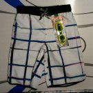 Boys swimming trunks / surf shorts w/ goggles Med 10/12 RETAIL $29.99 Checkered