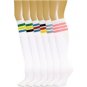 6 Pairs Women's Roller Derby, Soccer, Baseball, Striped Knee High Socks