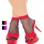 Fishnet Ankle High Socks W/ Contrast Lace Top Footies
