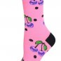 6 Pair Cherry Fruit Print Women's & Teen's Novelty Crew Socks