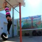 Pride Socks 35 Inch Long Black Thigh High Rainbow Striped Tube Sock