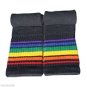 Pride Socks 35 Inch Long Black Thigh High Rainbow Striped Tube Sock