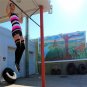Pride Socks 35 Inch Long Black Thigh High Rainbow Striped Tube Sock