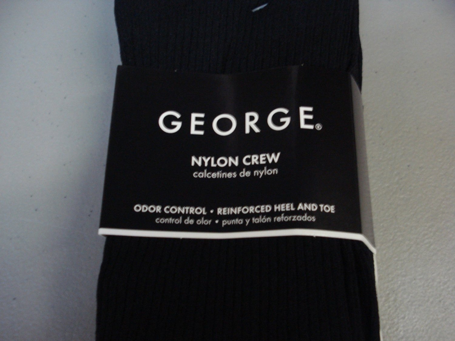 Men's George Cotton Rib Crew Socks Shoe Size 6-12 Richer Black 9 Pair