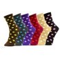 6 Pairs Pack Women Polka Dot Novelty Fancy Design Crew Socks 9-11