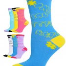 6 Pair Texting Print Women's & Teens Novelty Crew Socks