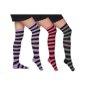3 Pairs Women's Striped Over the Knee High Socks 9-11 Multi-Colors