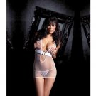 Fantasy Lingerie Belted Fishnet Halter Mini Dress Babydoll & G String OS Chemise