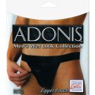Adonis Men's Black Brief Wet Look Zipper Pouch, Panty, Underwear, One Size