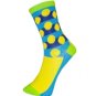 6 Pair Circles and Stripes Print Women's & Teen's Novelty Crew Socks