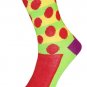 6 Pair Circles and Stripes Print Women's & Teen's Novelty Crew Socks