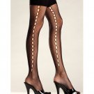 Crochet Net Thigh High w/Keyhole Sides Black O/S