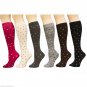 6 Pairs Women's Mamia Multi-Color Fancy Design Knee High Socks