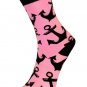 6 Pair Lot Women's Anchor Novelty Crew Socks, 9 - 11