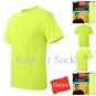 Hanes TAGLESS&Acirc;&reg; ComfortSoft Quick Drying Lime Green Safety T-Shirt M - XL